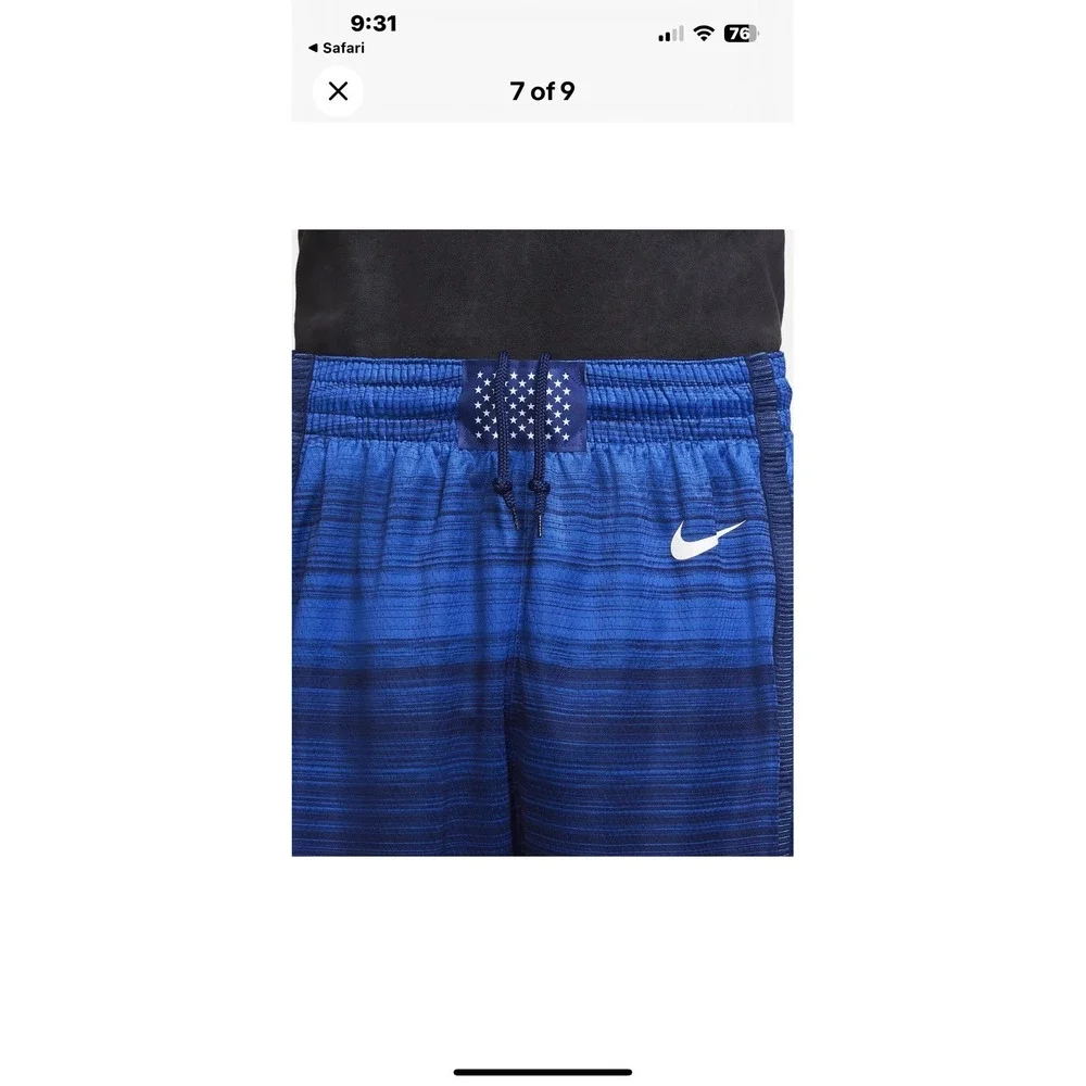 Men's NIKE Team USA Limited Basketball‎ Shorts CQ0176-451 Blue Large